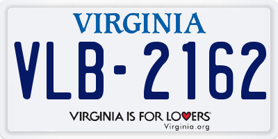 VA license plate VLB2162