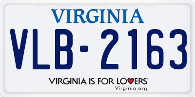 VA license plate VLB2163