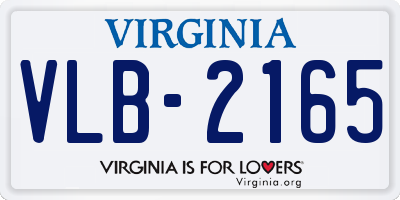 VA license plate VLB2165