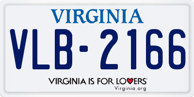 VA license plate VLB2166
