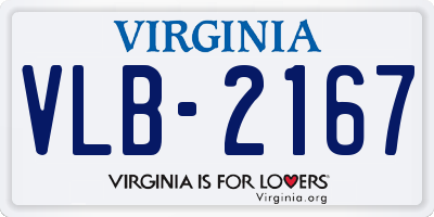 VA license plate VLB2167
