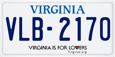 VA license plate VLB2170