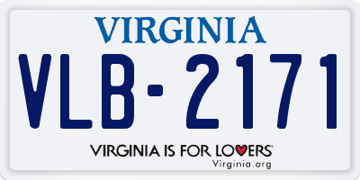 VA license plate VLB2171