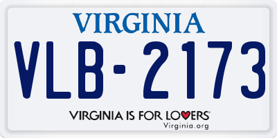VA license plate VLB2173
