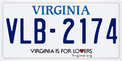 VA license plate VLB2174