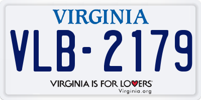 VA license plate VLB2179