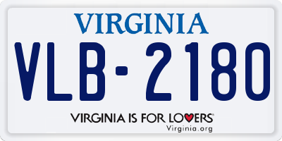 VA license plate VLB2180