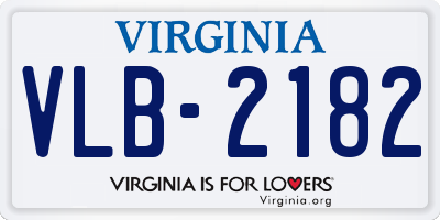 VA license plate VLB2182