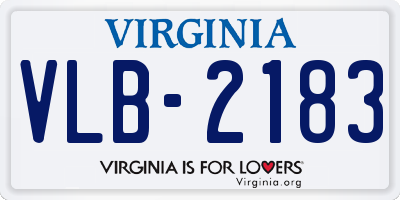 VA license plate VLB2183