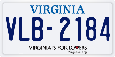 VA license plate VLB2184