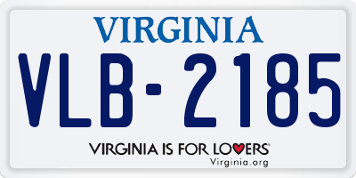 VA license plate VLB2185
