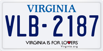 VA license plate VLB2187