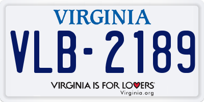 VA license plate VLB2189