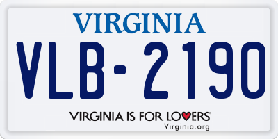 VA license plate VLB2190