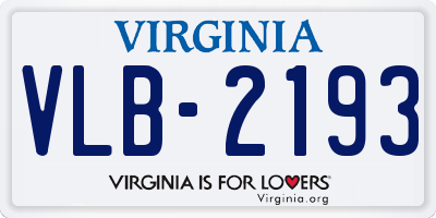 VA license plate VLB2193