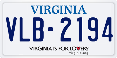 VA license plate VLB2194