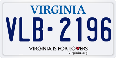 VA license plate VLB2196