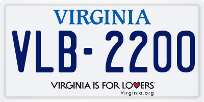 VA license plate VLB2200