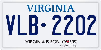 VA license plate VLB2202