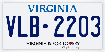 VA license plate VLB2203