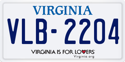VA license plate VLB2204
