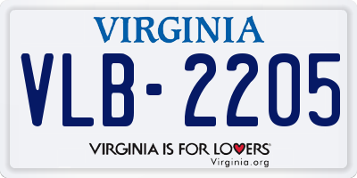 VA license plate VLB2205