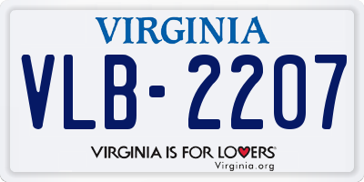 VA license plate VLB2207