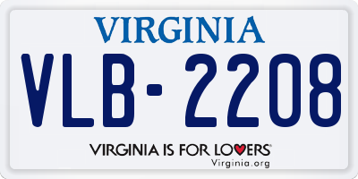 VA license plate VLB2208