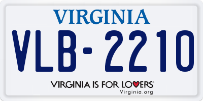 VA license plate VLB2210