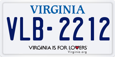 VA license plate VLB2212