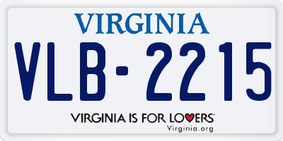 VA license plate VLB2215