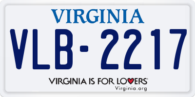 VA license plate VLB2217