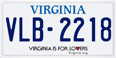 VA license plate VLB2218