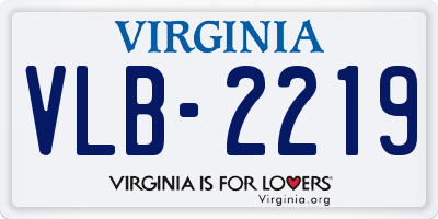 VA license plate VLB2219