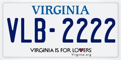 VA license plate VLB2222
