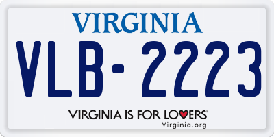 VA license plate VLB2223
