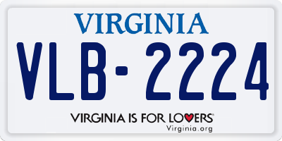 VA license plate VLB2224