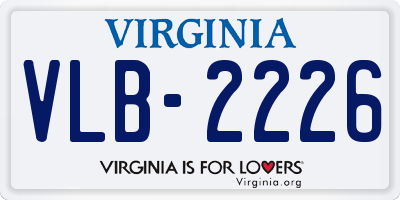 VA license plate VLB2226