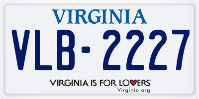 VA license plate VLB2227