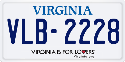 VA license plate VLB2228