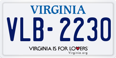VA license plate VLB2230