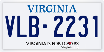 VA license plate VLB2231