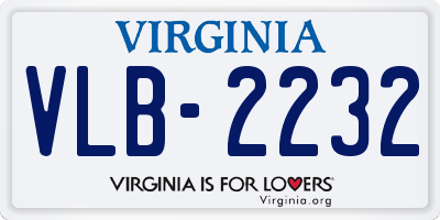 VA license plate VLB2232