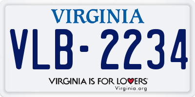 VA license plate VLB2234