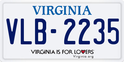VA license plate VLB2235