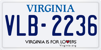 VA license plate VLB2236