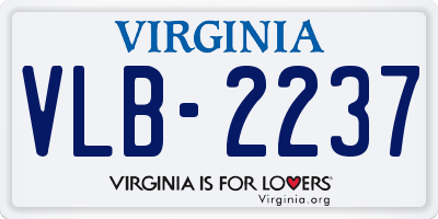 VA license plate VLB2237