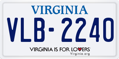 VA license plate VLB2240
