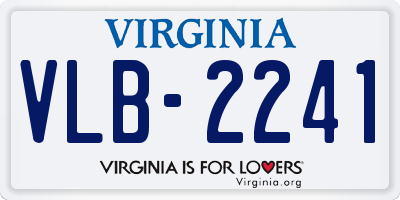 VA license plate VLB2241