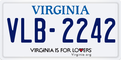 VA license plate VLB2242